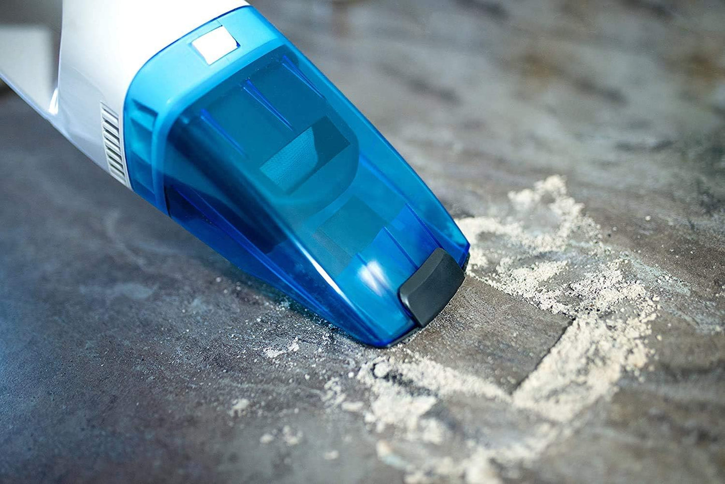 MIA AS 1562N Akku Handstaubsauger Kabellos für Auto und Büro, leistungsstarker Akku-Handstaubsauger, nass und trocken saugen, 2 Aufsätze, wandmontierbar, kompakt, flexibel, umweltschonend, 16W Motor - Blau