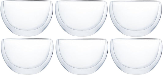 Klasique Doppelwandige Thermogläser 300 ml – Extrabreite, mundgeblasene Borosilikat-Gläser im 6er Set mit Schwebeeffekt, hitzebeständig und spülmaschinengeeignet für Tee, Cocktails und mehr