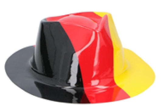 JUNG Deutschland Fan Cowboyhut EM 2024 Fussballhut in Schwarz Rot Gold für Männer & Frauen, Kunststoff Fanartikel Unisex Westernhut für Public Viewing Stadion Fanoutfit Europameisterschaft