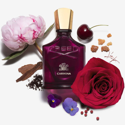 Creed Carmina Damen Eau de Parfum 75 ml – Blumiger Holzig-Moschus Duft, Luxuriöses Nischenparfum für Frauen mit Schwarzkirsche, Rose de Mai und Kaschmirholz – Exklusives EdP Spray