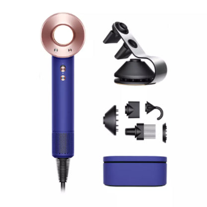 Dyson Supersonic™ HD07 Profi-Haartrockner Violettblau/Rosé mit 5 magnetischen Aufsätzen, Diffusor, Flyaway-Aufsatz, Geschenkbox, Ionen-Technologie, temperaturgeregeltem Föhn für Glanz & Schutz