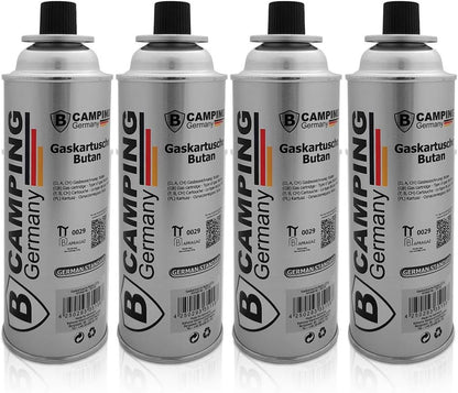 Deuba Butangas Gaskartuschen 4er Set 227g – MSF-1a Ventilkartusche Camping Butangasflasche Nachfüllkartuschen für Gaskocher, Unkrautvernichter, Outdoorgeräte – Einweg Gasflaschen Komplettset