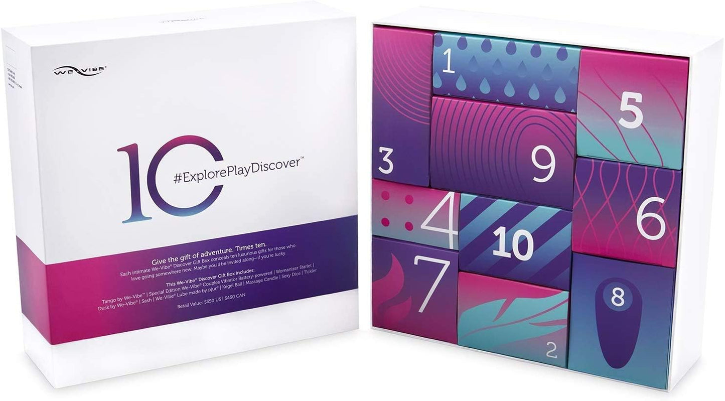 Womanizer Starlet We-Vibe Discover Box 10-in-1 Set Paare Paarvibrator Druckwellen Klitorisstimulation Analplug Liebeskugeln Massagekerzen Augenbinde Gleitgel Feder Spielzeug hochwertig