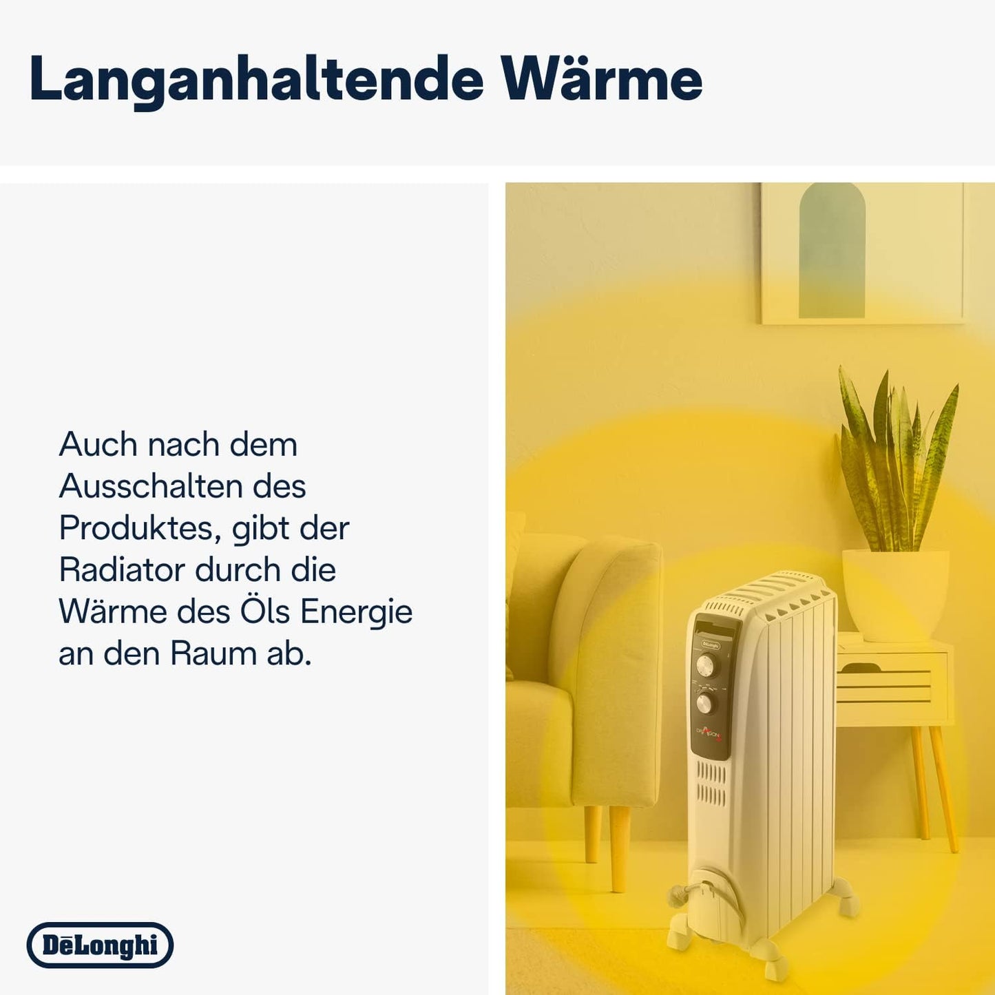 De’Longhi Dragon 4 TRD4 0615 Öl-Radiator 1500W Heizkörper mit Frostschutz, verstellbarem Thermostat, Keramikdesign und mobilen Klapprädern für effiziente Wärme in Innenräumen