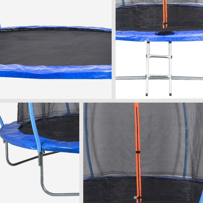 DUNLOP Trampolin 224 cm, TÜV geprüft Gartentrampolin Outdoor, Fitness-Trampolin für Kinder und Erwachsene, wetterfest, belastbar bis 180 kg, sicherer Sprungspaß, robustes Sicherheitsnetz, inklusive Aufbauanleitung und Zubehör