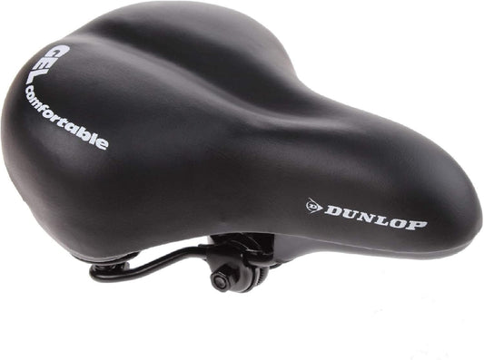 DUNLOP FGH19 Hartfahrradsattel, Komfortabler Cityradsattel, Gelpolster Sattel, Lendenwirbelsäulenschonender Sattel, Ergonomischer Sattel für Radfahrer, Robuster Fahrradsattel, Stoßabsorbierender Sattel, Für lange Fahrten geeignet
