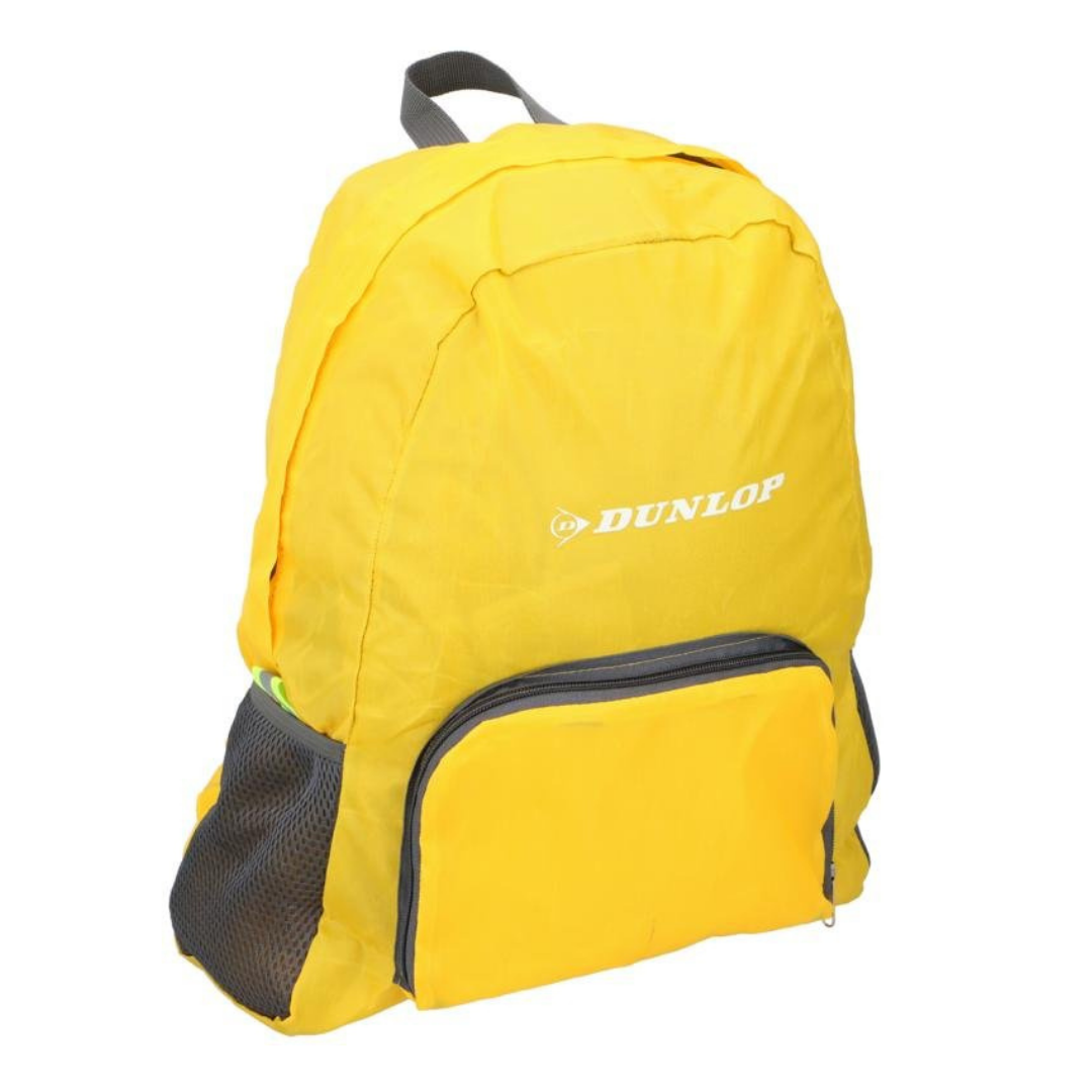 DUNLOP Faltbarer Rucksack 30x15x42cm Gelb Leicht Kompakt Tragbar Faltbar Camping Alltag Belastbar 10kg Praktisch Mobil Robust Vielseitig Handlich