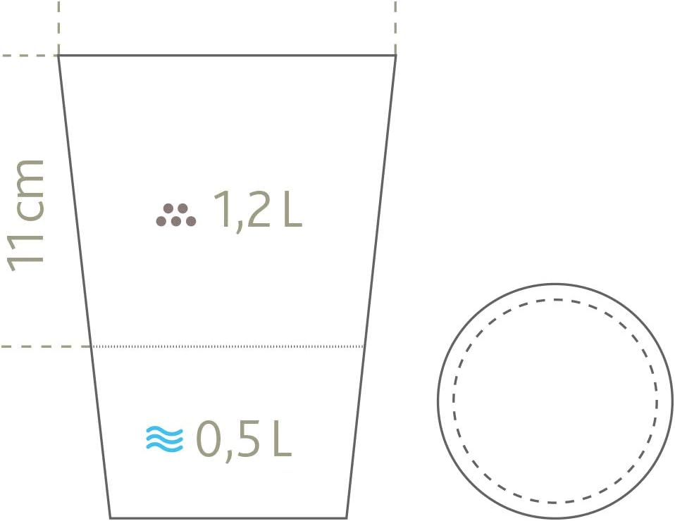 Emsa 517706 Fresh Herbs Kräutertopf selbstbewässernd Ø 13 cm altrosa | Pflanztopf für Küchenkräuter mit Wasserstandsanzeiger & Aqua Comfort System | UV-beständig & dekorativer Blumentopf für Fensterbank