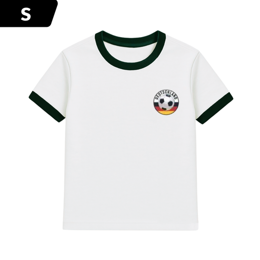 JUNG Deutschland Trikot ( S ) EM 2024 Fan T-Shirt für Damen & Herren – Fußball Fanartikel mit Flaggendesign – Schwarz Rot Gold Unisex T-Shirt – Komfortabel, Atmungsaktiv, Pflegeleicht