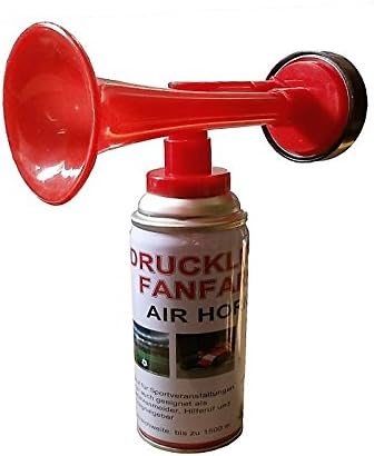 Leonado Vicenti 2 Stück extrem laute Druckluftfanfare mit 210 ml Gasfüllung, tragbares Air Horn, kraftvolle Gashupe, Signalhorn für Sport, Hochzeit, Notfall, Boot, robustes Druckluft-Signalgerät