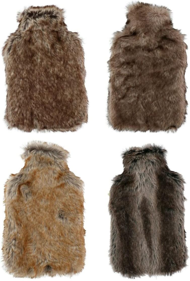 JUNG Wärmflasche 2 L Fassung mit Kuschelbezug, Tierfelloptik, für Erwachsene & Kinder, BPA-frei, langanhaltende Wärme für Schmerzlinderung & Wohlfühlmomente, sicheres Befüllen