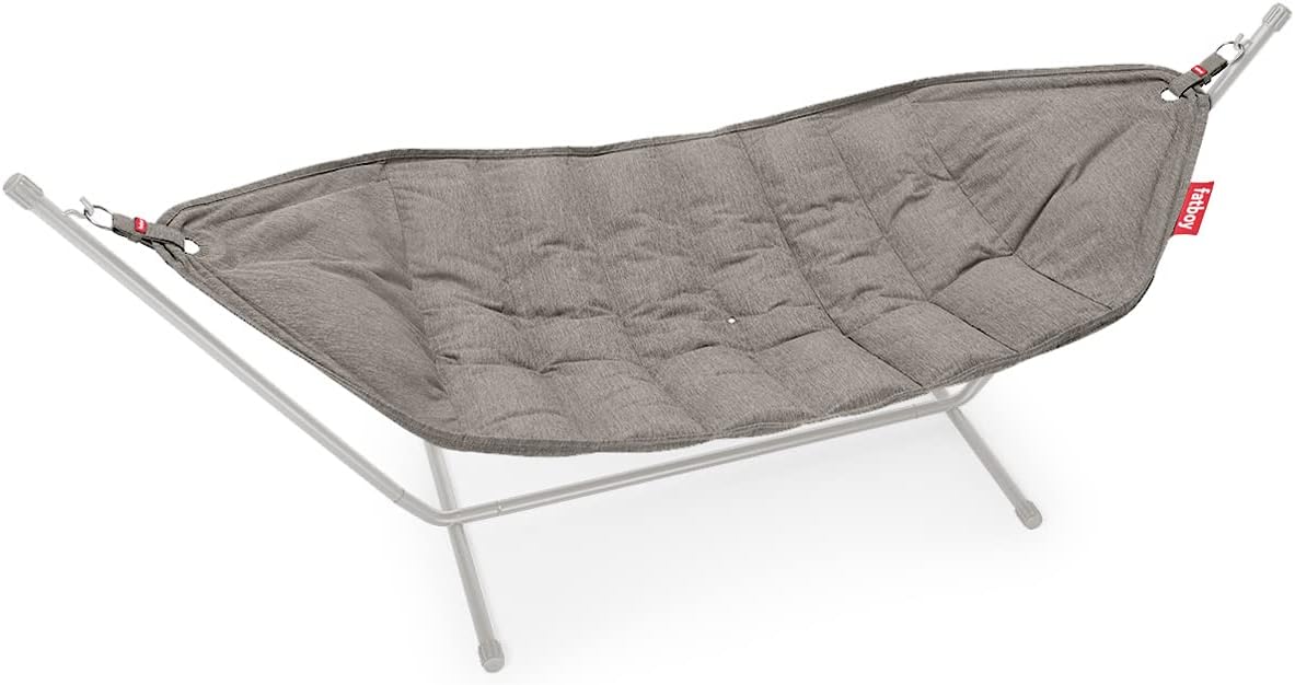 Fatboy® Headdemock Superb in Grau | XXL Hängematte für 2 Personen | Komfort Hängematte mit Metallgestell | Wasser- und UV-beständig | Tragfähigkeit bis 150 kg | Outdoor Hängematte mit Kissen und Tragetasche