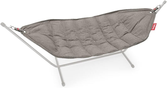 Fatboy® Headdemock Superb in Grau | XXL Hängematte für 2 Personen | Komfort Hängematte mit Metallgestell | Wasser- und UV-beständig | Tragfähigkeit bis 150 kg | Outdoor Hängematte mit Kissen und Tragetasche