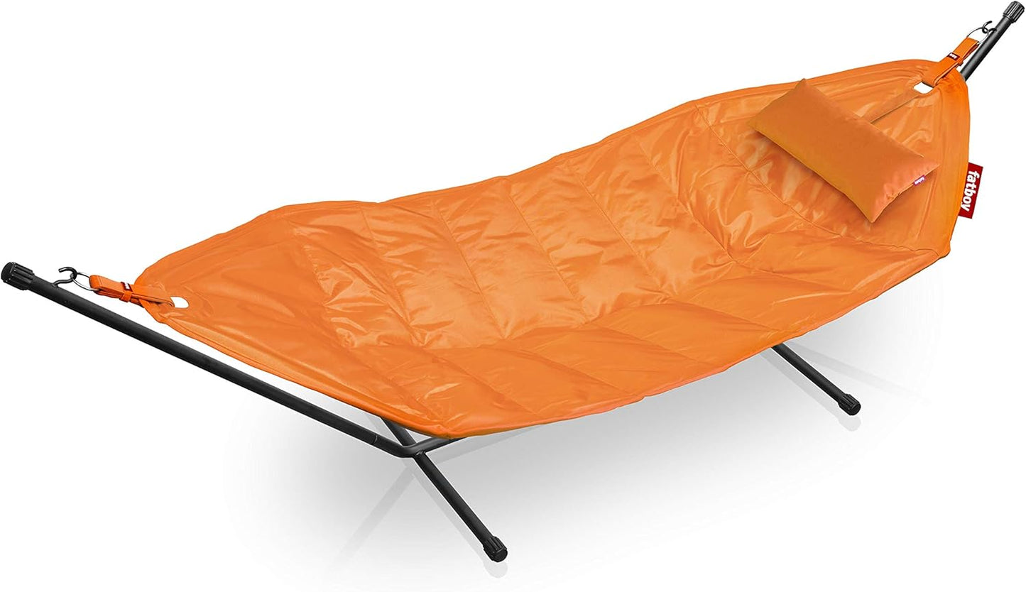 Fatboy Headdemock Deluxe Orange, Luxus Hängematte für 2 Personen, Outdoor Hängematte mit Metallgestell, UV-beständig, Wasserabweisend, Schmutzabweisend, Komfort Hängematte für Garten, Terrasse, Balkon, Camping.