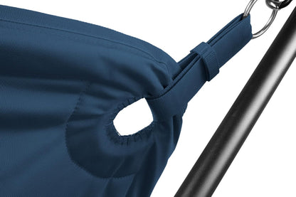 Fatboy Headdemock Deluxe Dunkelblau, Luxus Hängematte für 2 Personen, Outdoor Hängematte mit Metallgestell, UV-beständig, Wasserabweisend, Schmutzabweisend, Komfort Hängematte für Garten, Terrasse, Balkon, Camping.
