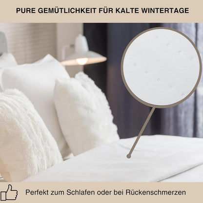 Grafner Wärmeunterbett elektrisch 150x80 cm mit Fernbedienung, 3 Heizstufen, Überhitzungsschutz, Schnellheizung, LED-Kontrolle, 60W Leistung, waschbar, Matratzen-Heizdecke für Winter