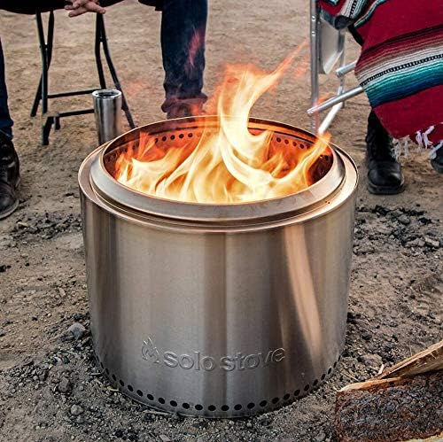 Solo Stove Bonfire 1.0 Edelstahl Feuerschale, tragbar, raucharm, Outdoor-Kamin für Terrasse, Garten, Camping, Holzofen, Feuerstelle, Terrassenofen, Feuertonne, Edelstahl Feuerschale, rauchfreie Feuerstelle