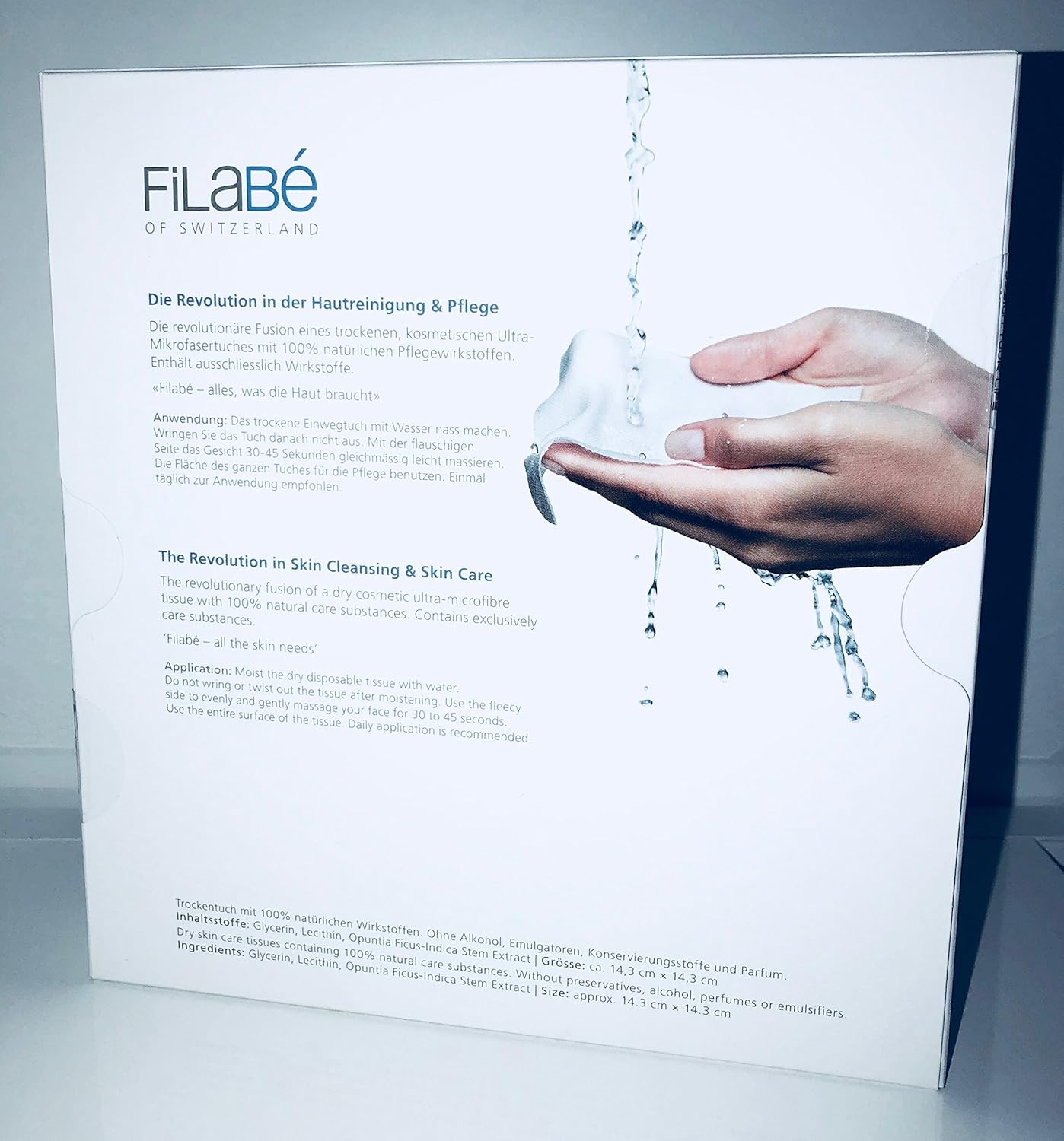 Filabe Moisturizing Ultra-Mikrofaser Reinigungstücher mit 100% natürlichen Wirkstoffen für 4 Wochen Feuchtigkeitspflege – Emulgatorfrei, Konservierungsfrei, Parfumfrei – dermatologisch getestet