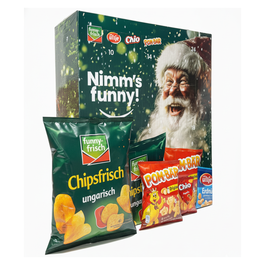 Funny Frisch Adventskalender 2025 Kinder - 24 Knabber von  funny-frisch Advent Kalender, Chio, ültje & Pom-Bär, Jungen & Mädchen Weihnachten Kalender