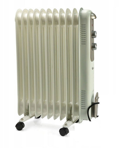 JUNG Geko G80554 Ölradiator 2500W – Hochleistungs Heizkörper für große Räume, 9 Heizlamellen, energiesparend, 3 Heizstufen, stufenloser Thermostat, Überhitzungsschutz, leiser Betrieb, hohe Mobilität, ideal für Räume bis 35 m²