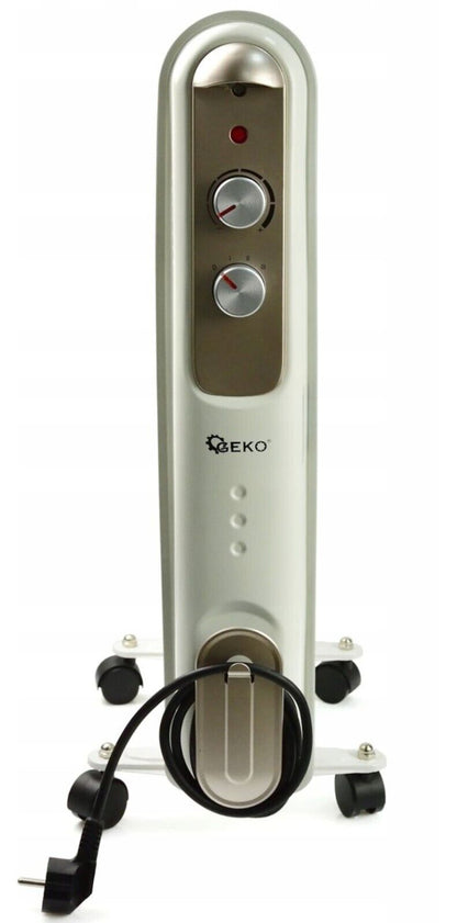 JUNG Geko G80554 Ölradiator 2500W – Hochleistungs Heizkörper für große Räume, 9 Heizlamellen, energiesparend, 3 Heizstufen, stufenloser Thermostat, Überhitzungsschutz, leiser Betrieb, hohe Mobilität, ideal für Räume bis 35 m²