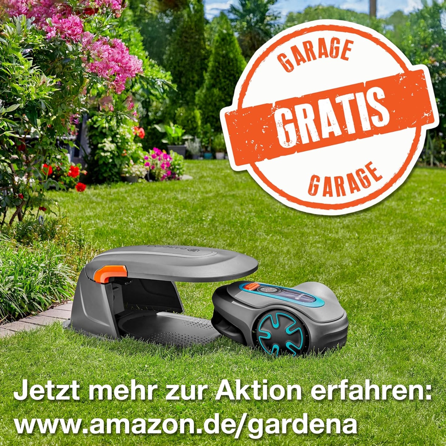 Gardena SILENO Life: Mähroboter für Rasenflächen bis 750 m², Bluetooth-App bedienbar, Easy-Passage-Funktion, mit 57 db(A) sehr leise, Steigungen bis zu 35 Prozent, mäht bei jedem Wetter (15101-20)