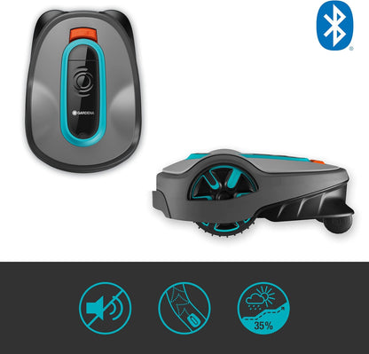 Gardena SILENO Life: Mähroboter für Rasenflächen bis 750 m², Bluetooth-App bedienbar, Easy-Passage-Funktion, mit 57 db(A) sehr leise, Steigungen bis zu 35 Prozent, mäht bei jedem Wetter (15101-20)