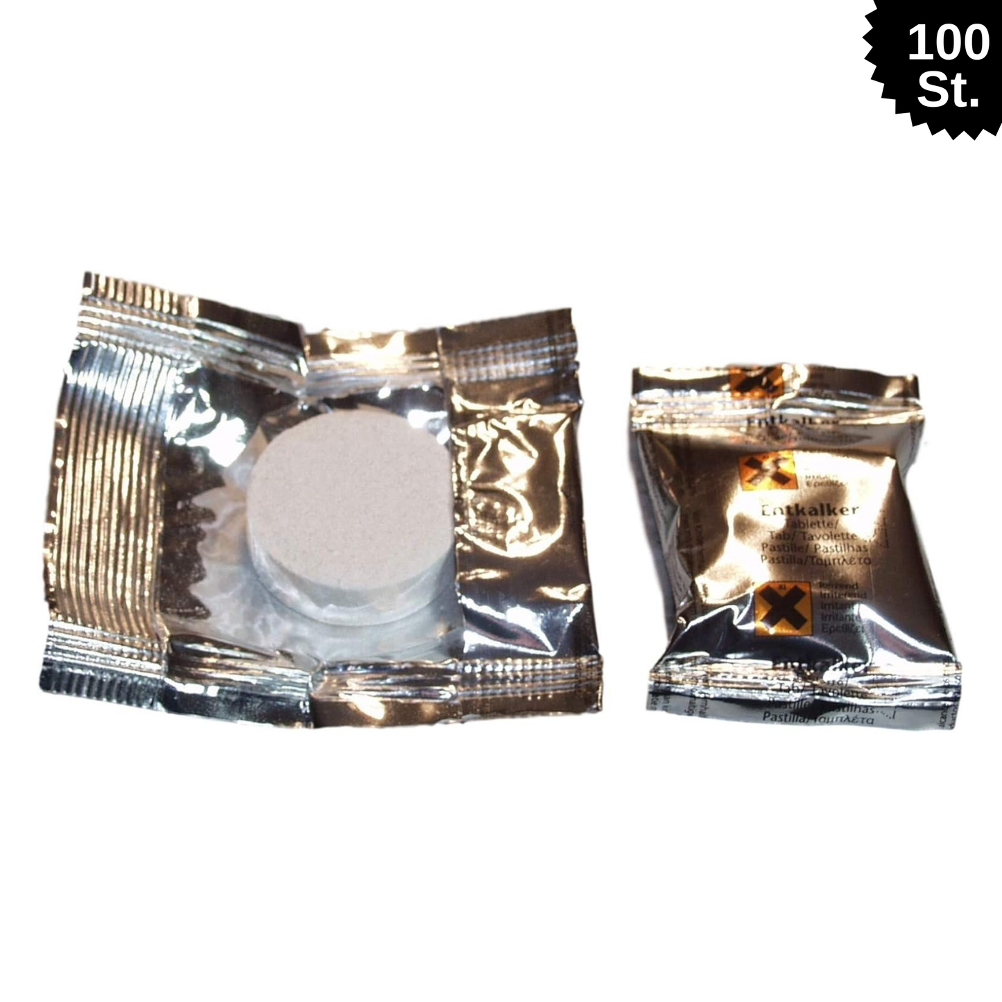 Gastro-Service Entkalkertabletten – 100 Stück Vorratspack, biologisch abbaubar mit Zitronensäure, geruchsarm & chlorfrei – Profi-Entkalker für JURA, Saeco, DeLonghi & alle Kaffeemaschinen, regelmäßige Anwendung
