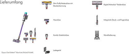 Dyson Gen5detect kabelloser Akku-Staubsauger mit HEPA-Filter, beutellosem Zyklonsystem, LED-Stauberkennung & Digital Motorbar™ für Hartboden, Teppich, Möbel und Tierhaare