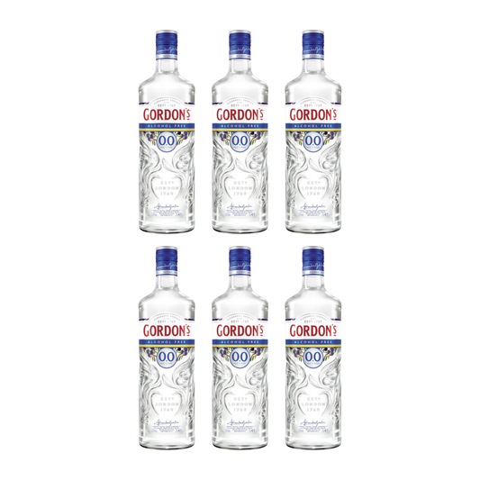 Gordon’s 70cl Alkoholfreier Gin-Alternative 6er Set – 0,7l Flaschen, Gin Geschmack ohne Alkohol, alkoholfreie Spirituosen, Kalorienarme Erfrischung, Gin Cocktail Basis, Aromatisierter Gin für alkoholfreie Drinks - Ohne Alcohol