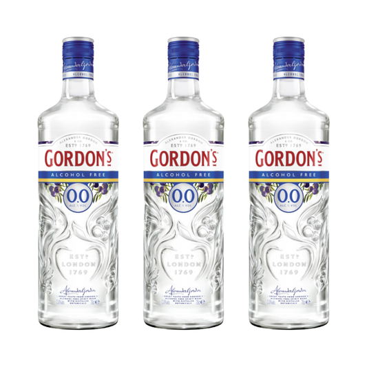Gordon’s 70cl Alkoholfreier Gin-Alternative 3er Set – 0,7l Flaschen, Gin Geschmack ohne Alkohol, alkoholfreie Spirituosen, Kalorienarme Erfrischung, Gin Cocktail Basis, Aromatisierter Gin für alkoholfreie Drinks - Ohne Alcohol