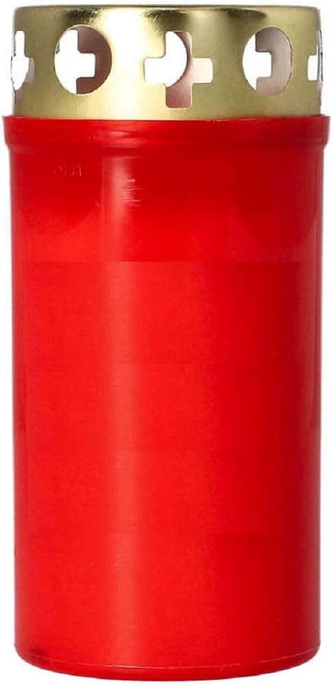 JUNG Grabkerzen 10er Set Premium – Stumpenkerzen mit 50 Std. Brenndauer, Rußfrei & Geruchsneutral, Grableuchten in Kunststoffhülle für Friedhof, Laterne & Gedenken