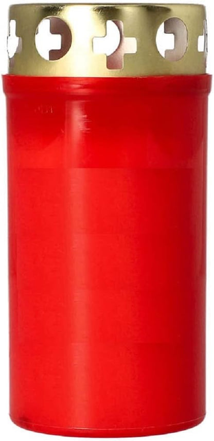 JUNG Grabkerzen 10er Set Premium – Stumpenkerzen mit 50 Std. Brenndauer, Rußfrei & Geruchsneutral, Grableuchten in Kunststoffhülle für Friedhof, Laterne & Gedenken