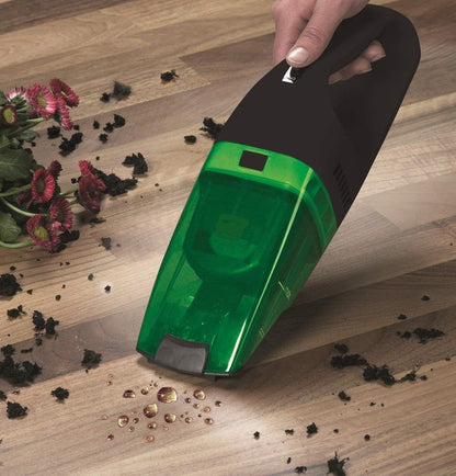MIA AS 1562N Akku Handstaubsauger Kabellos für Auto und Büro, leistungsstarker Akku-Handstaubsauger, nass und trocken saugen, 2 Aufsätze, wandmontierbar, kompakt, flexibel, umweltschonend, 16W Motor - Grün