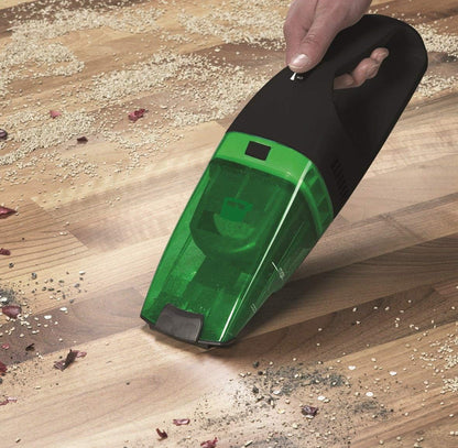 MIA AS 1562N Akku Handstaubsauger Kabellos für Auto und Büro, leistungsstarker Akku-Handstaubsauger, nass und trocken saugen, 2 Aufsätze, wandmontierbar, kompakt, flexibel, umweltschonend, 16W Motor - Grün