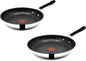Tefal E30 Jamie Oliver Edelstahl Induktionspfannenset 24 cm + 28 cm - Antihaftbeschichtete Bratpfanne mit ThermoSpot, Genieteter Griff, Backofenfest, für alle Herdarten geeignet