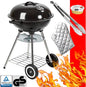 Mete Holzkohle Kugelgrill Ø 46 cm | Großer Rundgrill mit Deckel | Vierbein-Grill mit Aschebehälter | Mobil fahrbar | Grillzubehör & Reinigungsset inklusive | Outdoor BBQ Holzkohlegrillgerät