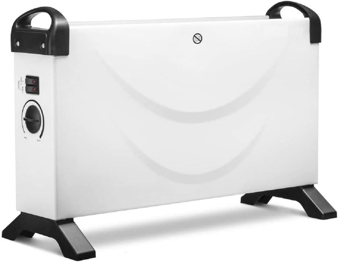 JUNG HOTSE Elektrische Konvektorheizung 2000W mit Thermostat, Mobil, Energiesparend, Weiß, Für Räume bis 30 m², 3 Heizstufen, Überhitzungsschutz, Leiser Betrieb, Kompaktes Design