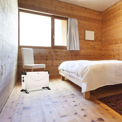 JUNG HOTSE Elektrische Konvektorheizung 2000W mit Thermostat, Mobil, Energiesparend, Weiß, Für Räume bis 30 m², 3 Heizstufen, Überhitzungsschutz, Leiser Betrieb, Kompaktes Design