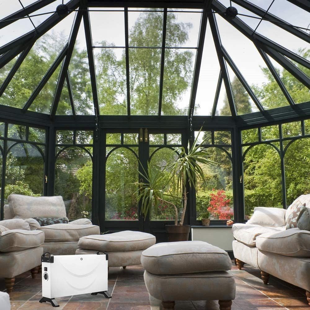 JUNG HOTSE Elektrische Konvektorheizung 2000W mit Thermostat, Mobil, Energiesparend, Weiß, Für Räume bis 30 m², 3 Heizstufen, Überhitzungsschutz, Leiser Betrieb, Kompaktes Design