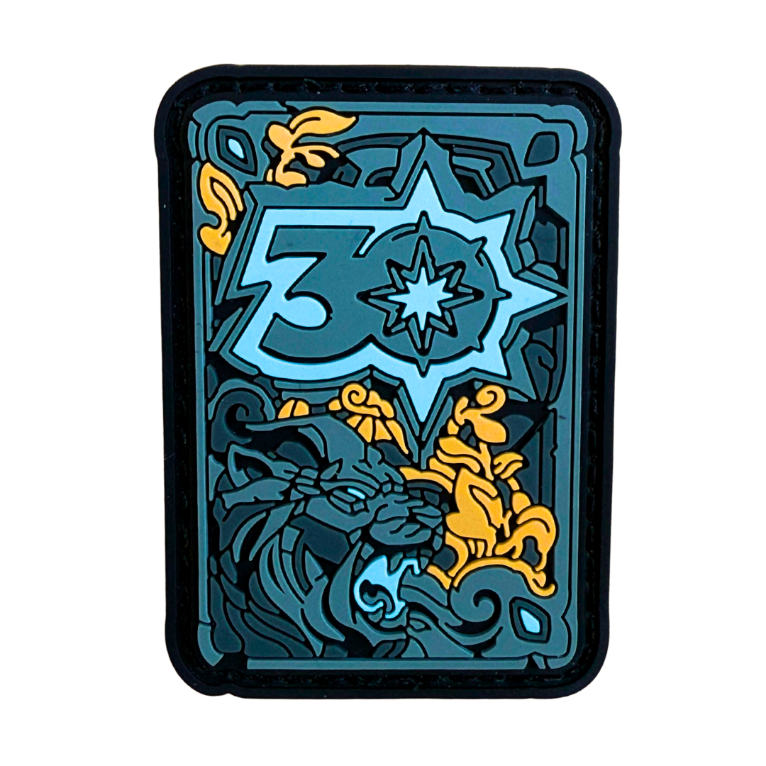 Hearthstone 30th Anniversary Cardback Sammler-Patch PVC Badge mit Klettverschluss Blizzard Serie 5 2022 Offizielles Gaming Fan Abzeichen exklusiv langlebig robust