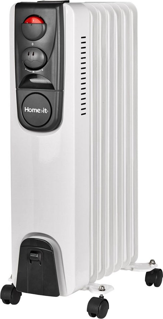 Home>it Öl-Radiator 7 Rippen 1,5 kW mit Thermostat, 3 Heizstufen, Überhitzungsschutz, kompakter mobiler Heizkörper für Innenräume, energiesparend, flexibel, mobil und geräuscharm