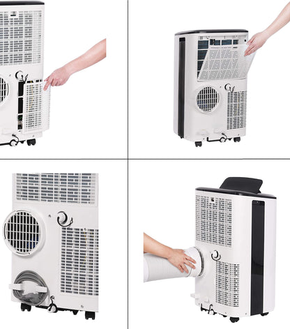 Honeywell HJ16CESVWK Mobile Klimaanlage, 9000 BTU, 2,6 kW, 75 m³, Energiesparend, Fernbedienung, 3 in 1 Funktion, Entfeuchtung, Ventilation, Kühlleistung, Leichtlaufrollen, Kompakt, Flexibel