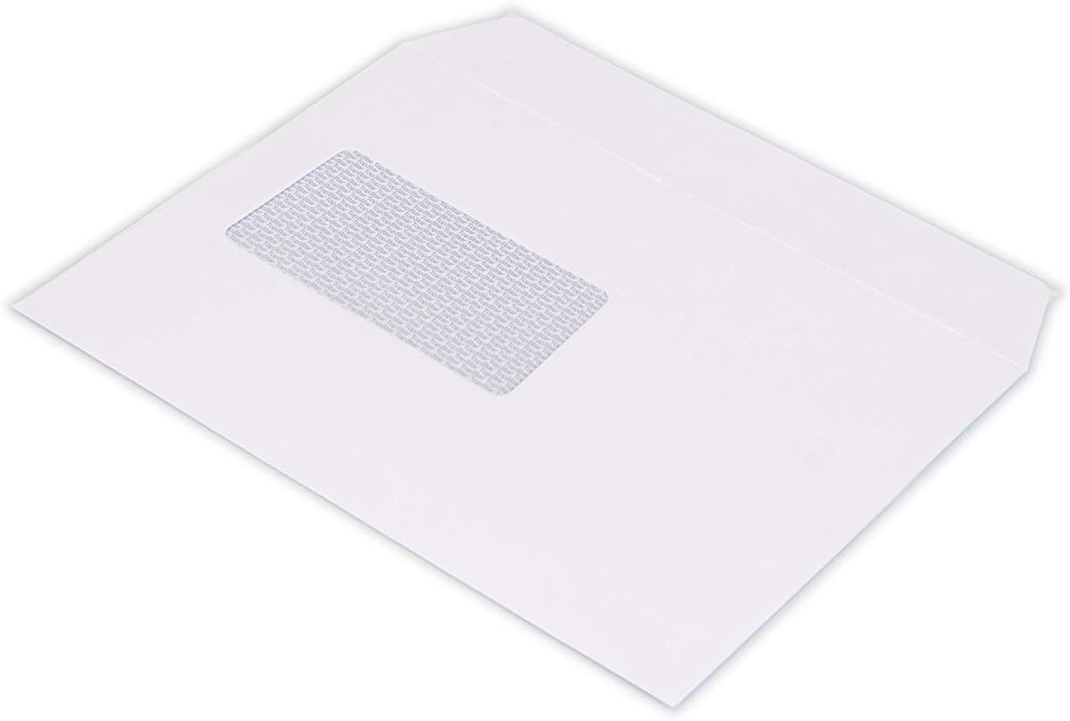 RESCH Imsoy Versandtaschen C5 mit Fenster, 1000 Stück, weiß, 162 x 229 mm, aus hochwertigem Papier, nassklebend, für Dokumente, Rechnungen und Briefe, umweltfreundlich und stabil