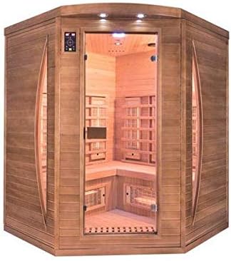 Le meilleur prix Infrarotsauna Spectra 3C Eckkabine | Hochwertige 3-Personen Infrarot-Sauna mit Quarz- und Magnesiumstrahlern | Full Spectrum Dual Healthy Wärme | Kanadisches Holz | LED-Farbtherapie & Digitale Steuerung