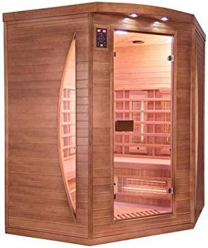 Le meilleur prix Infrarotsauna Spectra 3C Eckkabine | Hochwertige 3-Personen Infrarot-Sauna mit Quarz- und Magnesiumstrahlern | Full Spectrum Dual Healthy Wärme | Kanadisches Holz | LED-Farbtherapie & Digitale Steuerung