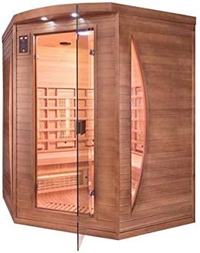 Le meilleur prix Infrarotsauna Spectra 3C Eckkabine | Hochwertige 3-Personen Infrarot-Sauna mit Quarz- und Magnesiumstrahlern | Full Spectrum Dual Healthy Wärme | Kanadisches Holz | LED-Farbtherapie & Digitale Steuerung