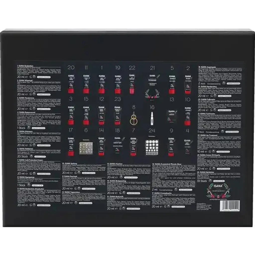 ISANA Beauty Adventskalender 2025 mit 24 exklusiven Pflege-Highlights für Haut, Bodylotion, Shampoo, Masken, Peelings, Frauen und Damen ( Wert 100€ )