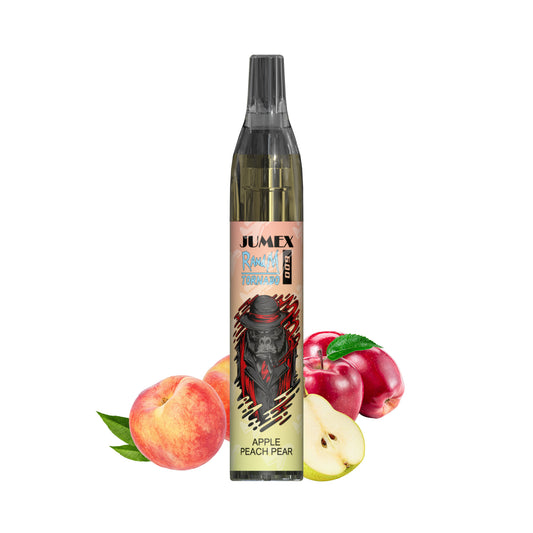 JUNG Jumex 600 Apple Peach Pear Vape mit Nikotin, Einweg E-Zigarette, 600 Züge, fruchtig, Apfel, Pfirsich, Birne, Nikotinverdampfer, LED-Beleuchtung, Einweg Verdampfer, Drahtspule Heizkern