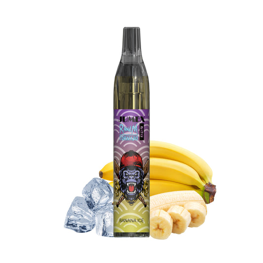 JUNG Jumex 600 Banana Ice Vape mit Nikotin, Einweg E-Zigarette, 600 Züge, fruchtig, Banane, Menthol, Einweg Verdampfer, LED-Beleuchtung, Nikotinverdampfer, Drahtspule Heizkern, sofort einsatzbereit
